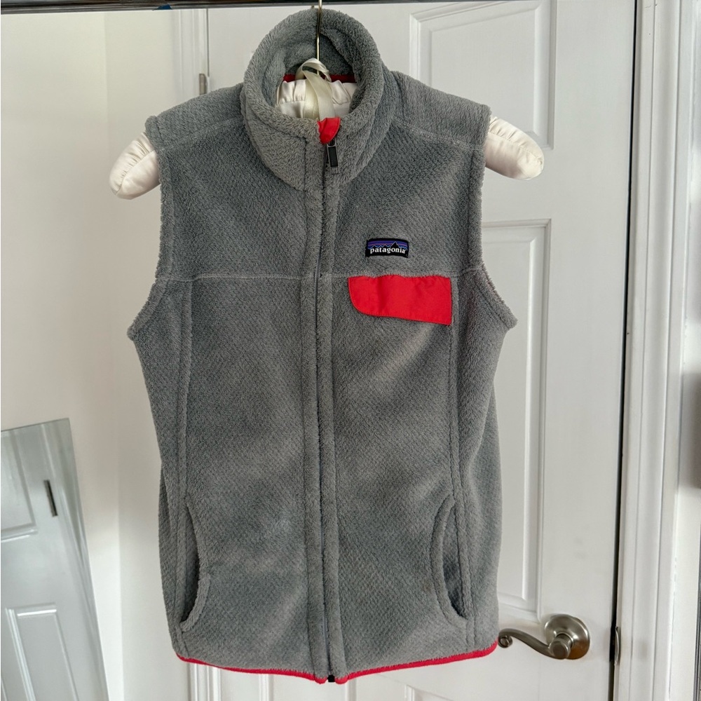Patagonia Fleece Vest with Shock Pink Trim